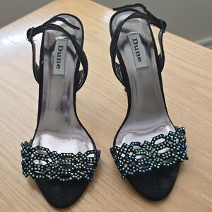 Black Beaded Women's Heels